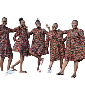 Zuri “Just One Dress” African Print Cotton Wrap Dress Size 2X